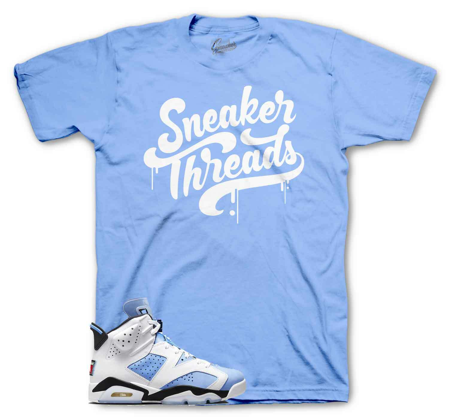 Shirt To Match Jordan 6 UNC University Blue – ST Drip Sneaker Tee