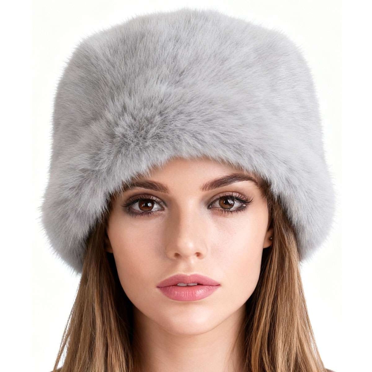 Women’s Winter Faux Fur Hat – Fluffy Warm Ski Snow Cap for Girls & Women