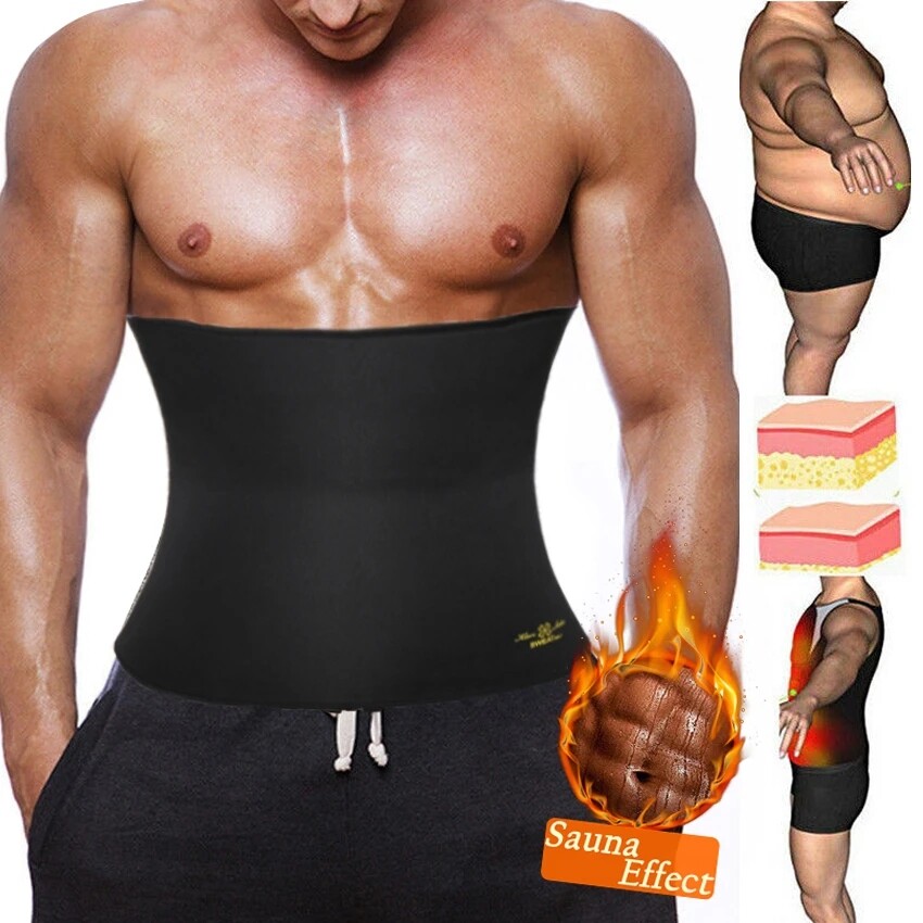 Men’s Fat Burner Tummy Slim Body Shaper Neoprene Sauna Sweat Belts Waist Trainer