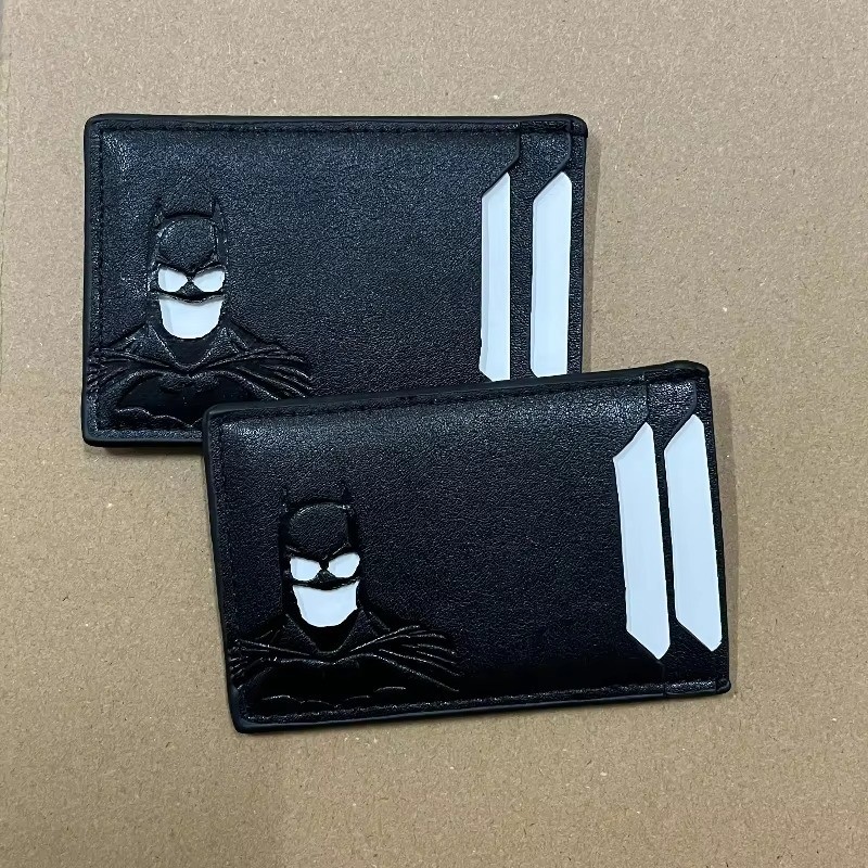 Personalized Leather Bat Wallet Superhero Mask Card Holder Heroic ID Wallet