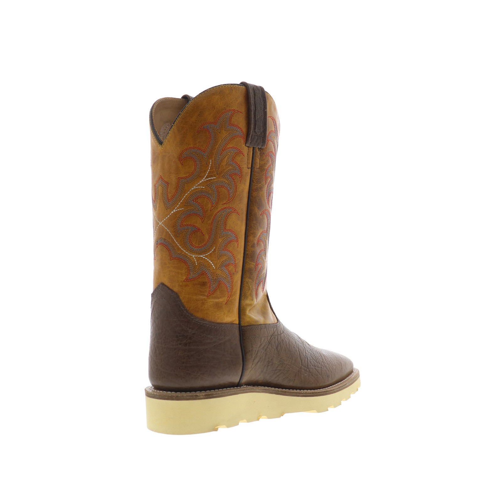 Jama Old West BSM1903 Mens Brown Leather Slip On Cowboy Western Boots