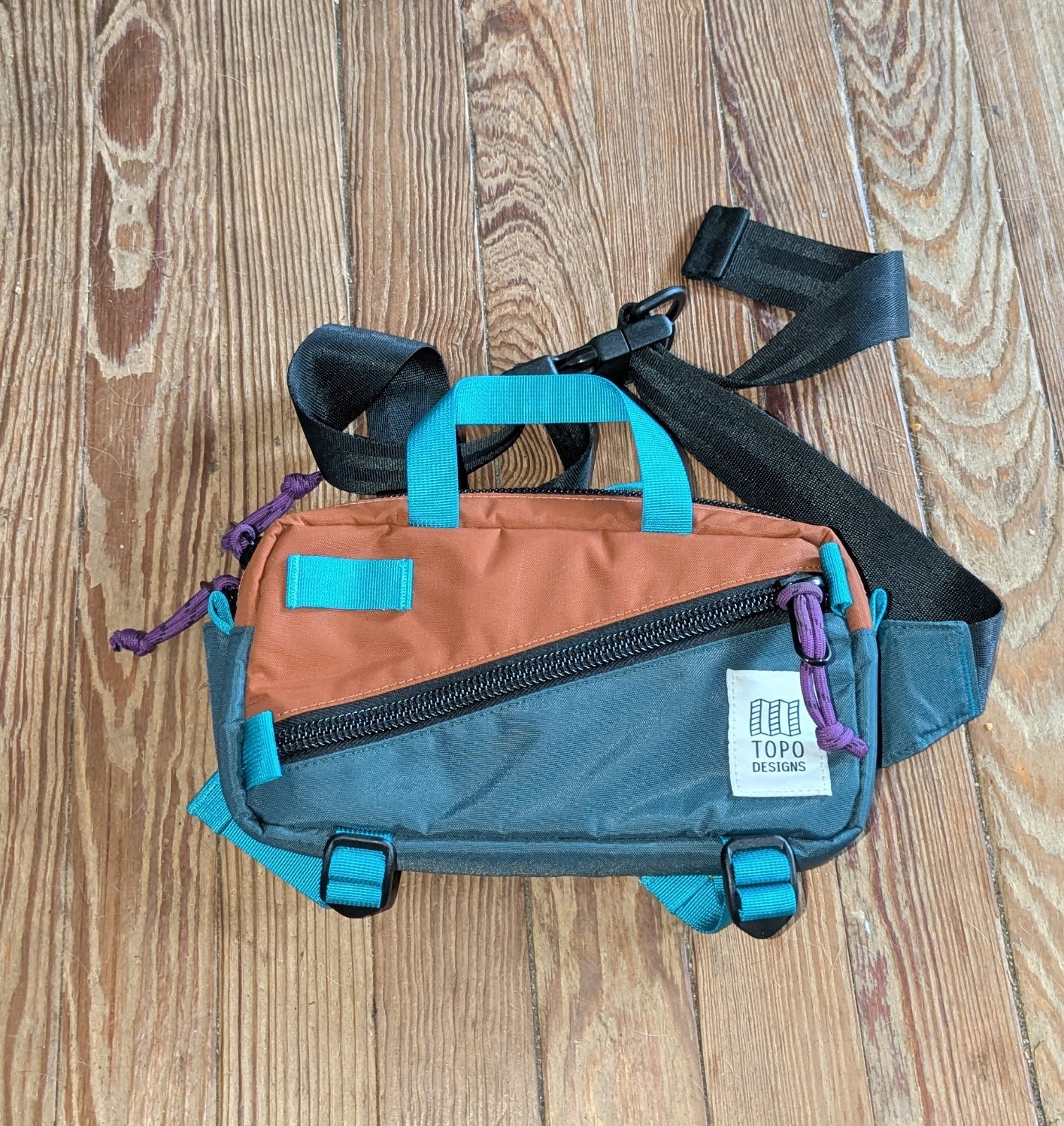 Topo Designs Mini Quick Pack Botanic Green Clay 1.7L Shoulder Sling Waist Fanny