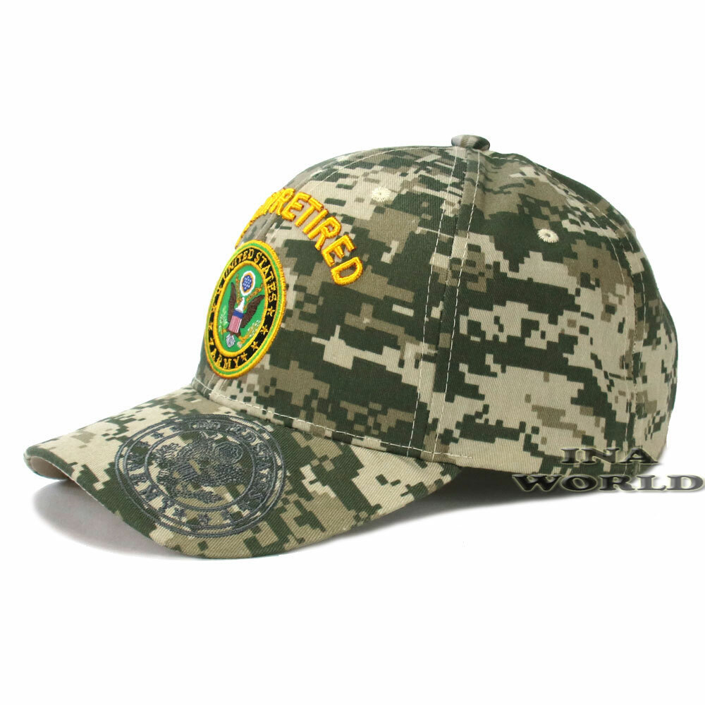U.S. ARMY Hat Military ARMY RETIRED Official Licensed Baseball Cap- ACU Camo