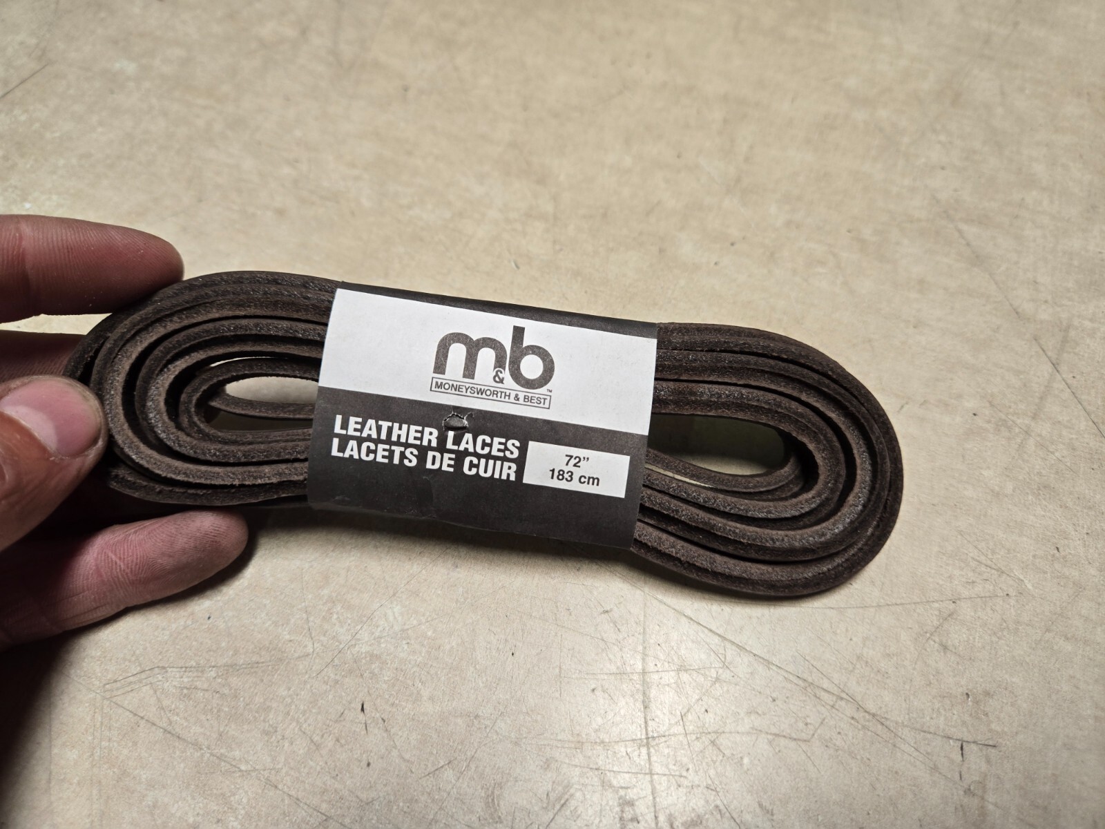 Moneysworth & Best 72″ 100% Leather Shoe and Boot Laces, Brown