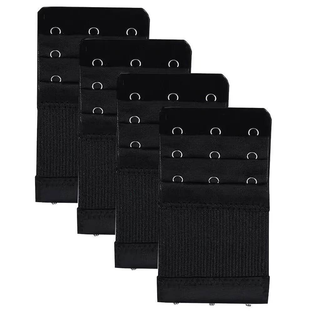 4PCS Adjustable Bra Extender 3 Hooks with Elastic Underwear Strap Extension