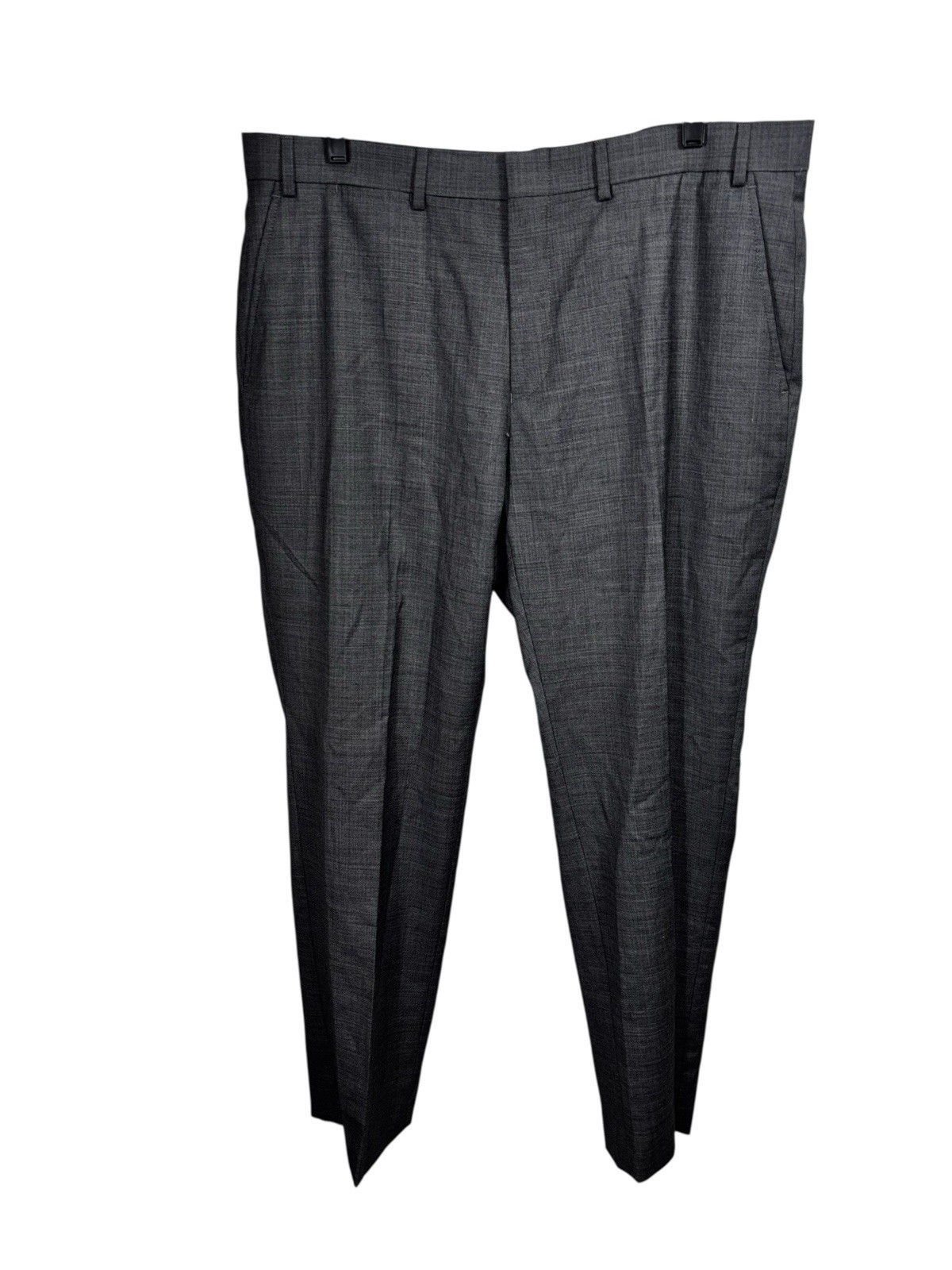 Crown & Ivy Men’s Dress Pants 38×30 Medium Grey Wool Blend Flat Front NWT $150