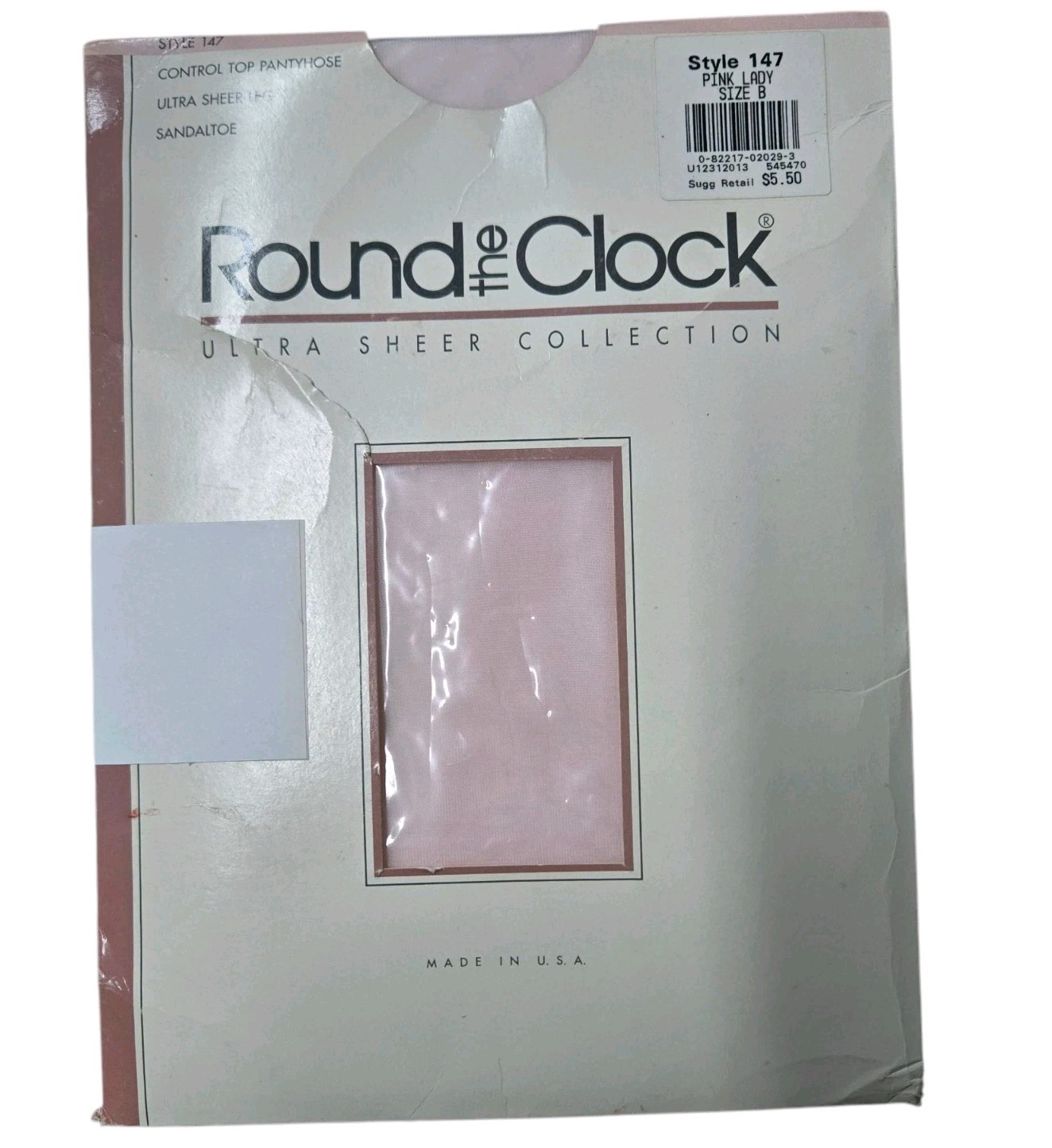 Round The Clock VTG Pantyhose Size B Pink Lady Style 147 Ultra Sheer Collection