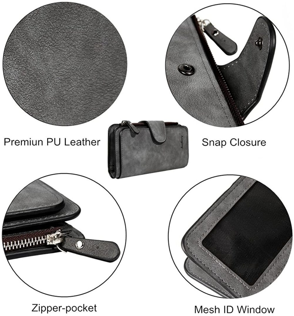 Women Lady Soft Leather Wallet Long Hasp Clutch Multi Card Holder Purse Handbag