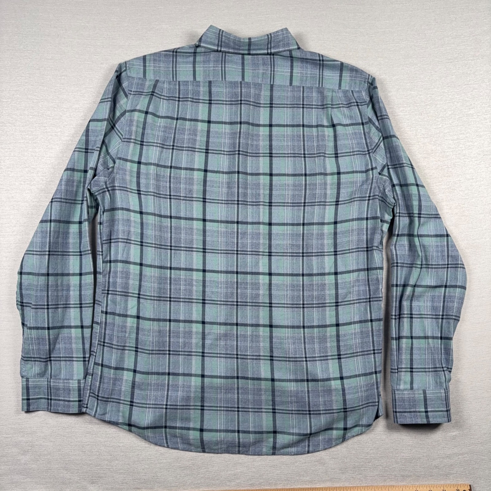 The Normal Brand Jasper Shirt Mens Size L Blue Plaid Cotton Long Sleeve Button