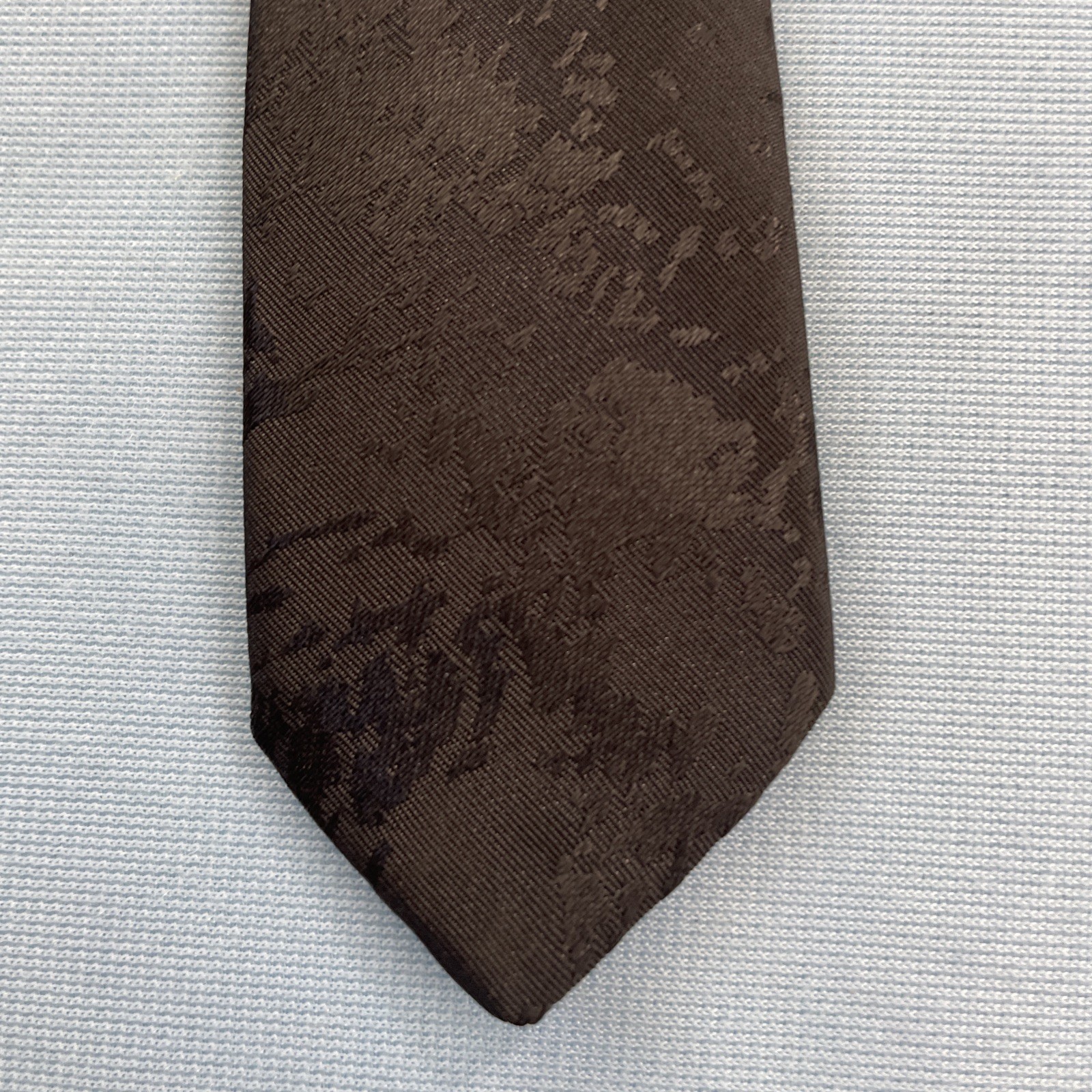 Impact Vtg Slim Necktie Made USA Optical Abstract Art Black Super Skinny 1.7×58″