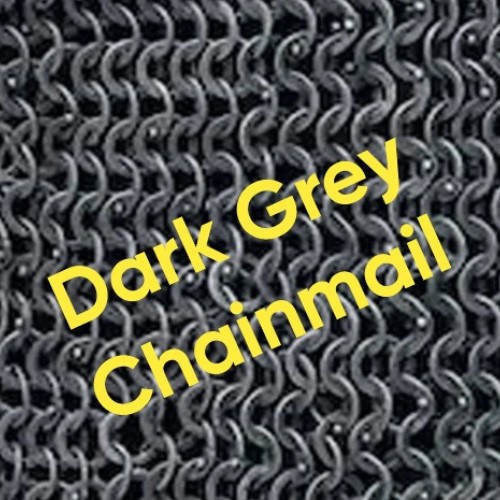 Dark Gray Aluminum Chainmail Hauberk – 9mm Flat Riveted Rings, Full Sleeve, Fr