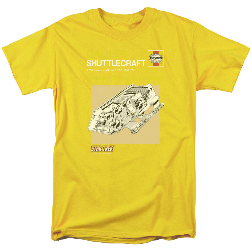 Star Trek Shuttlecraft Haynes Manual Licensed Adult T-Shirt