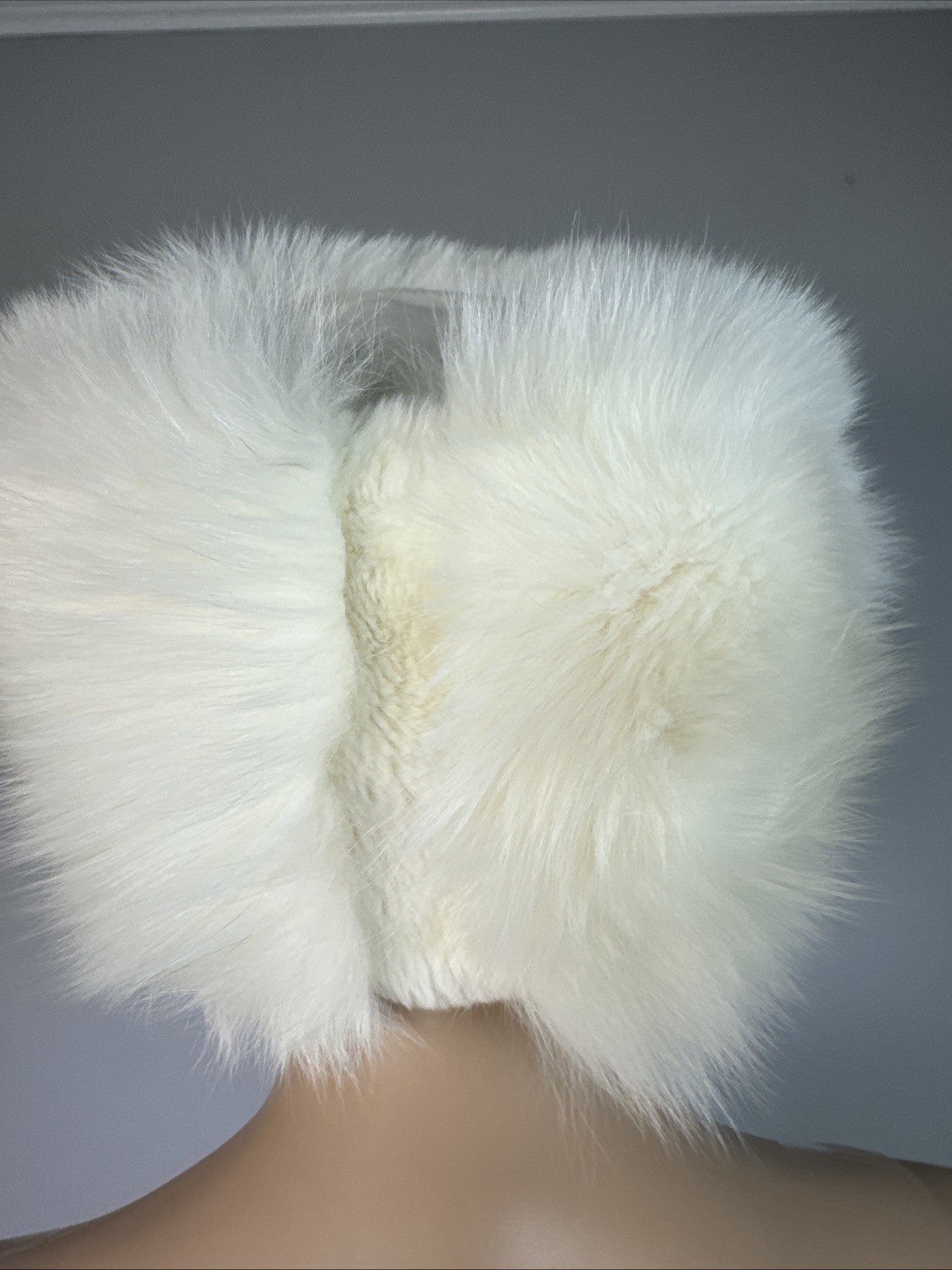 Winter Fur White Women’s Warm Fluffy Hat With Scarf