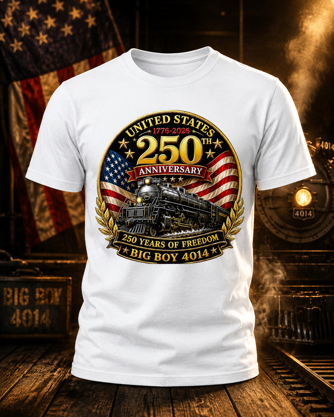 Big Boy 4014 Vintage 250 Steam Locomotive Railroad Train T-Shirt