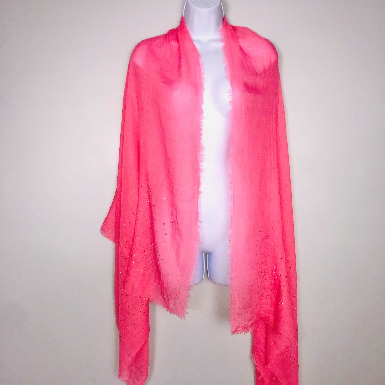 2 Chic Women Scarf Oversized Pink Silver Studded Multifunctional Y2K Revival NEW