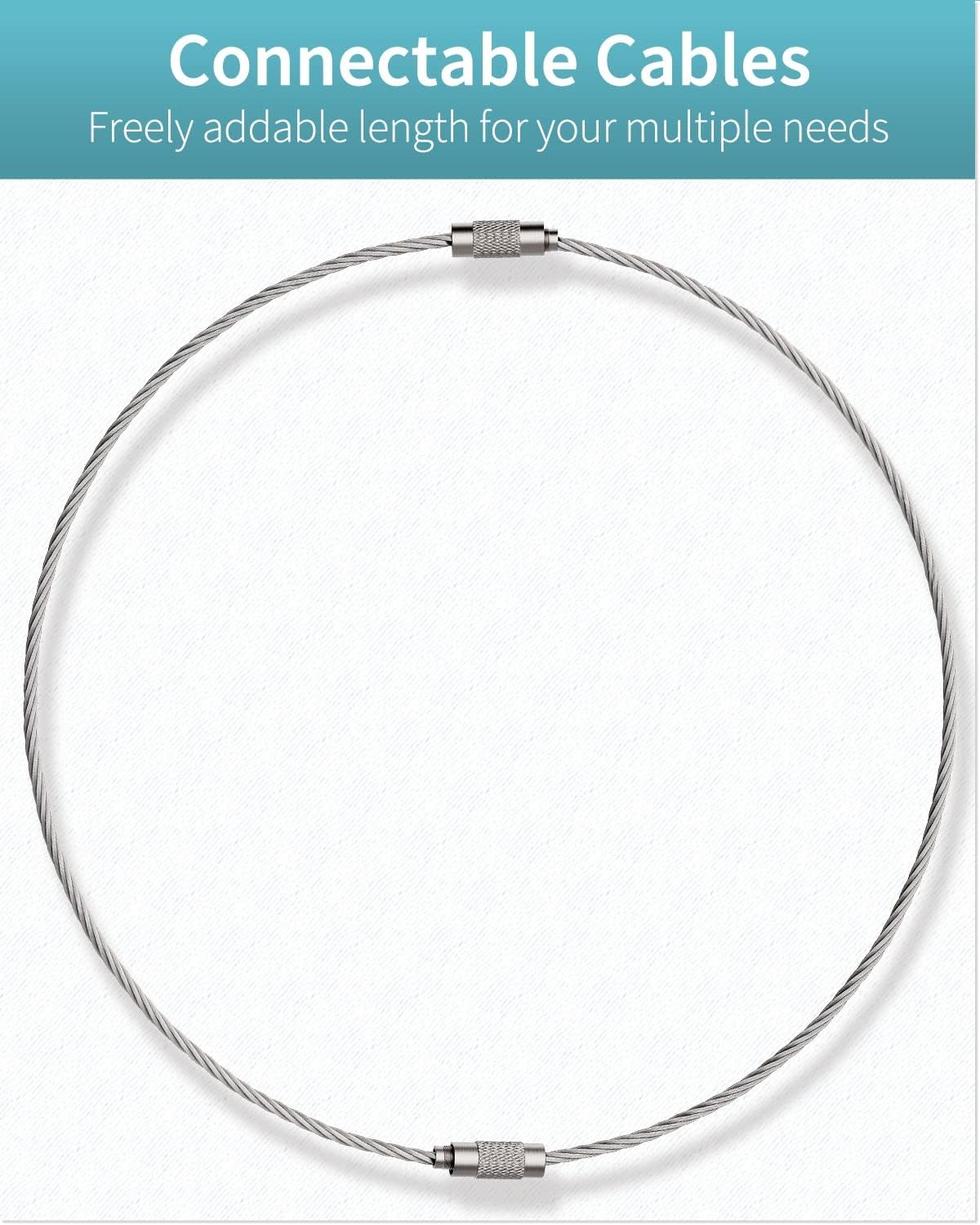 10Pcs Wire Keychain Cable, Cable Stainless Steel Key Ring, Luggage Tags Loops US