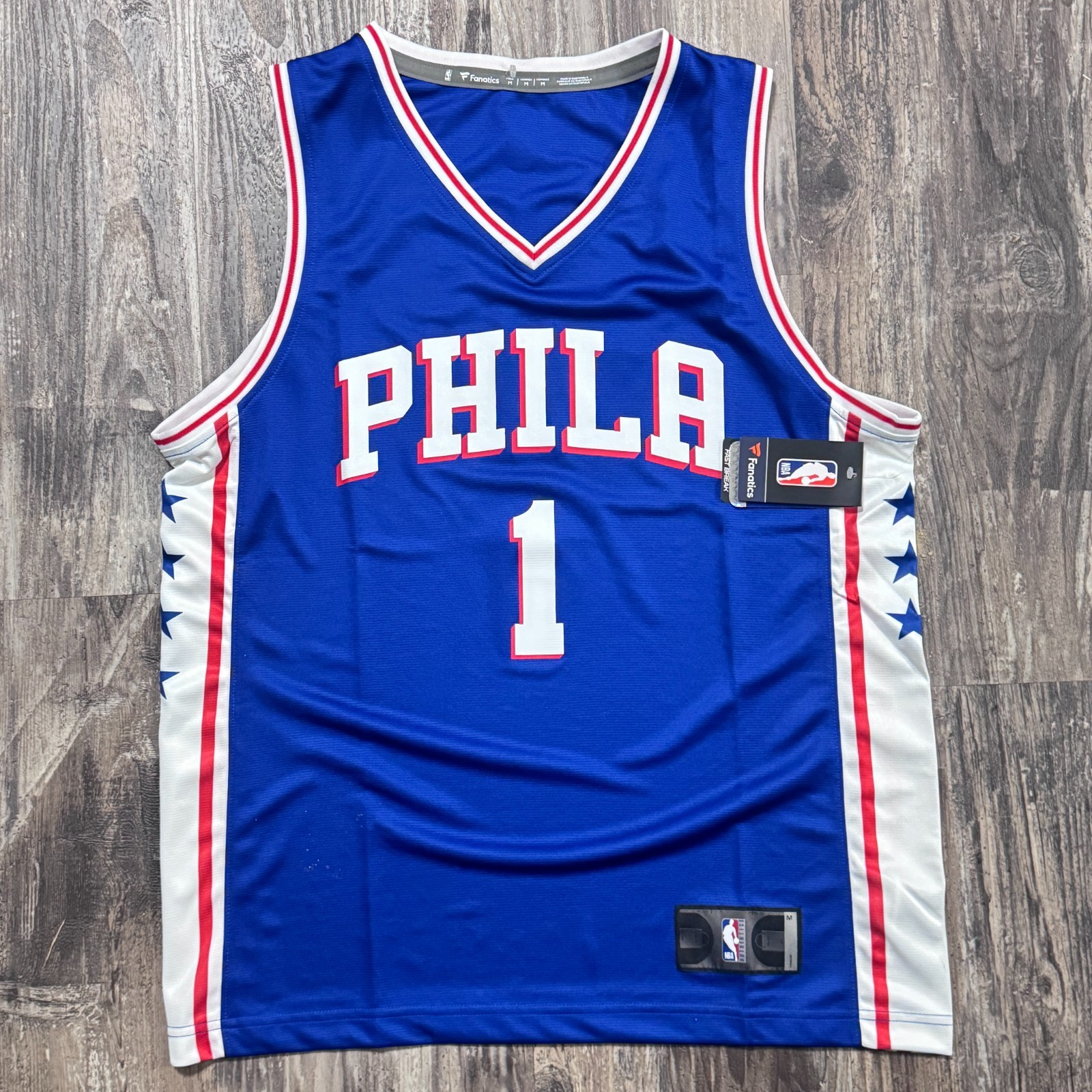 Fanatics James Harden Philadelphia 76ers #1 Jersey Mens Medium Blue NWT NBA