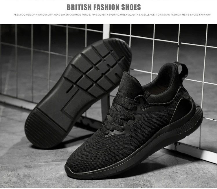 Men’s Height Increasing Walk Sneakers Air Mesh Athletic Low-top Breathable Shoes
