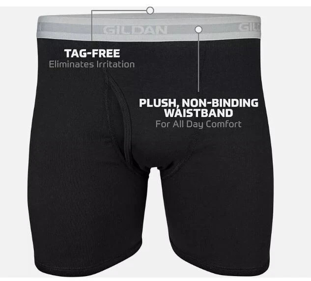 Gildan Boxer Briefs (5-pack) or White Gildan Briefs or Color Briefs (6-packs)
