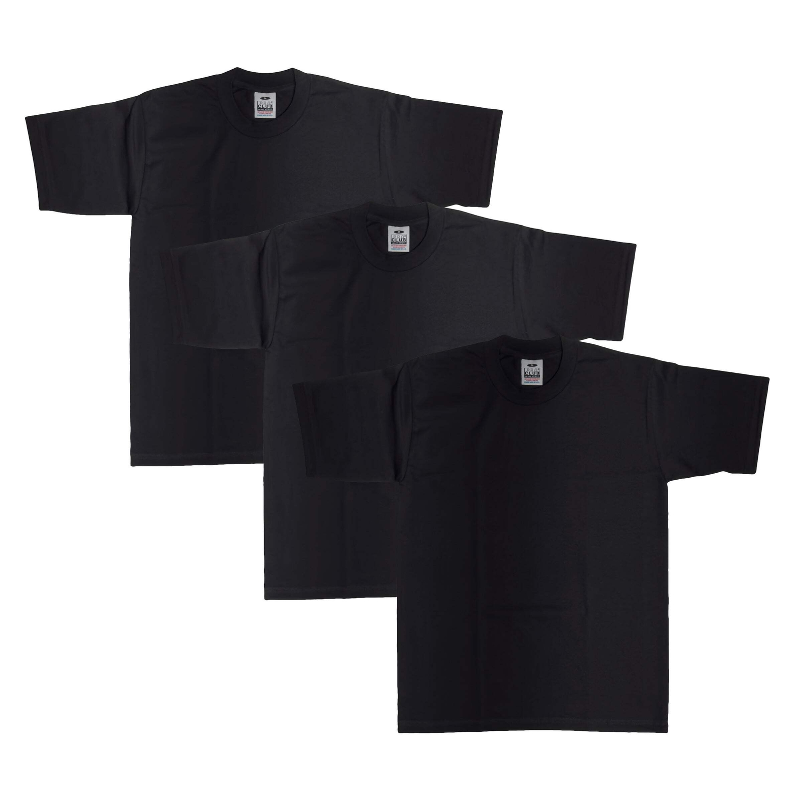 3-Pack Pro Club Men’s Heavyweight Cotton Short Sleeve Crew Neck T-Shirt