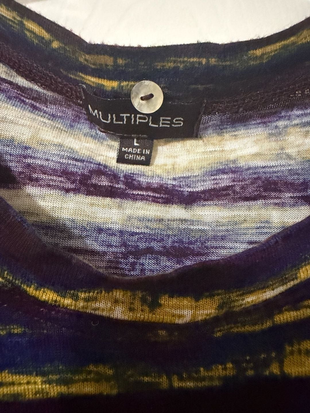 Multiples Women’s Long Sleeve Striped Shirt Size L