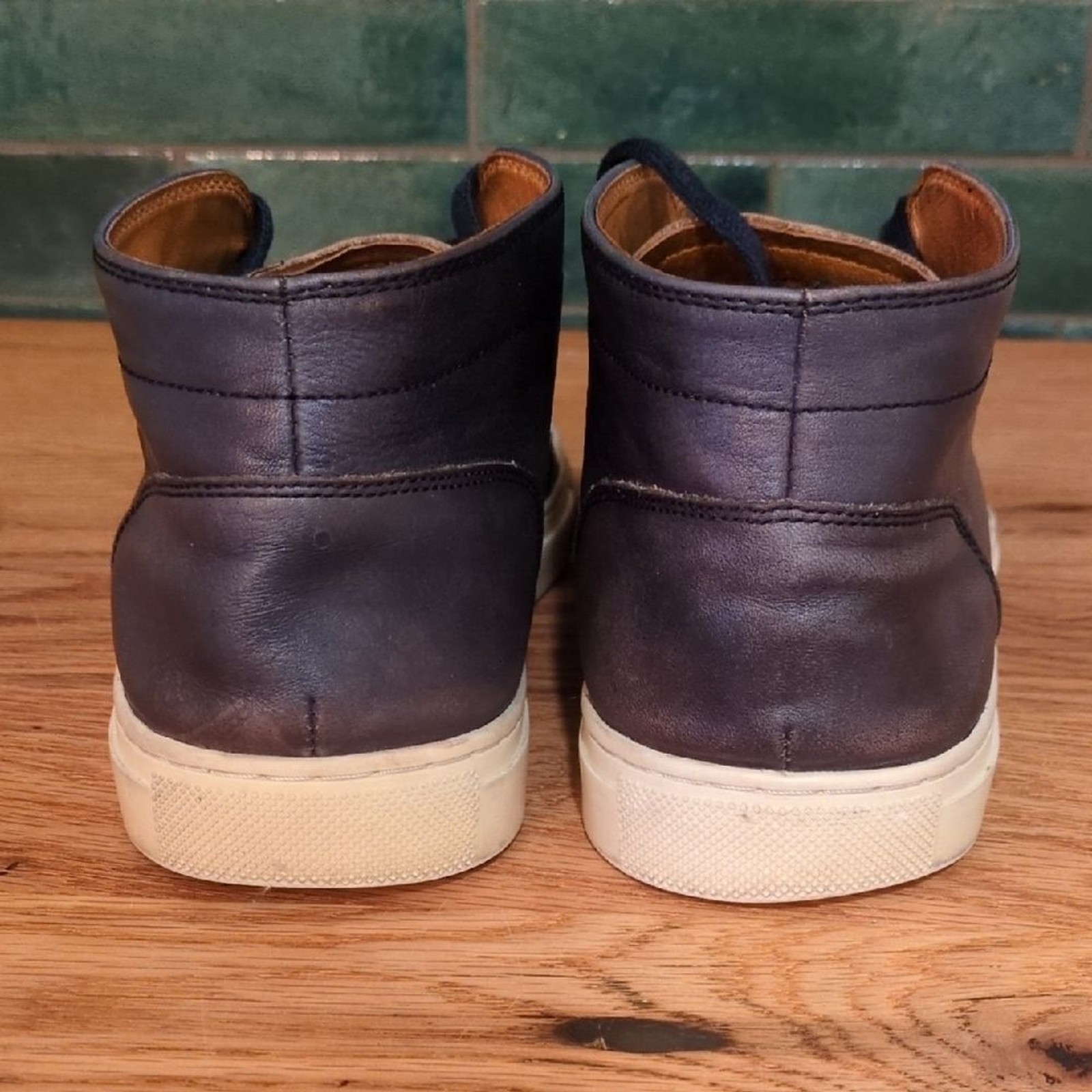 Blake McKay Men’s Size 10 Navy Leather Chukka Boots Casual Lace-Up