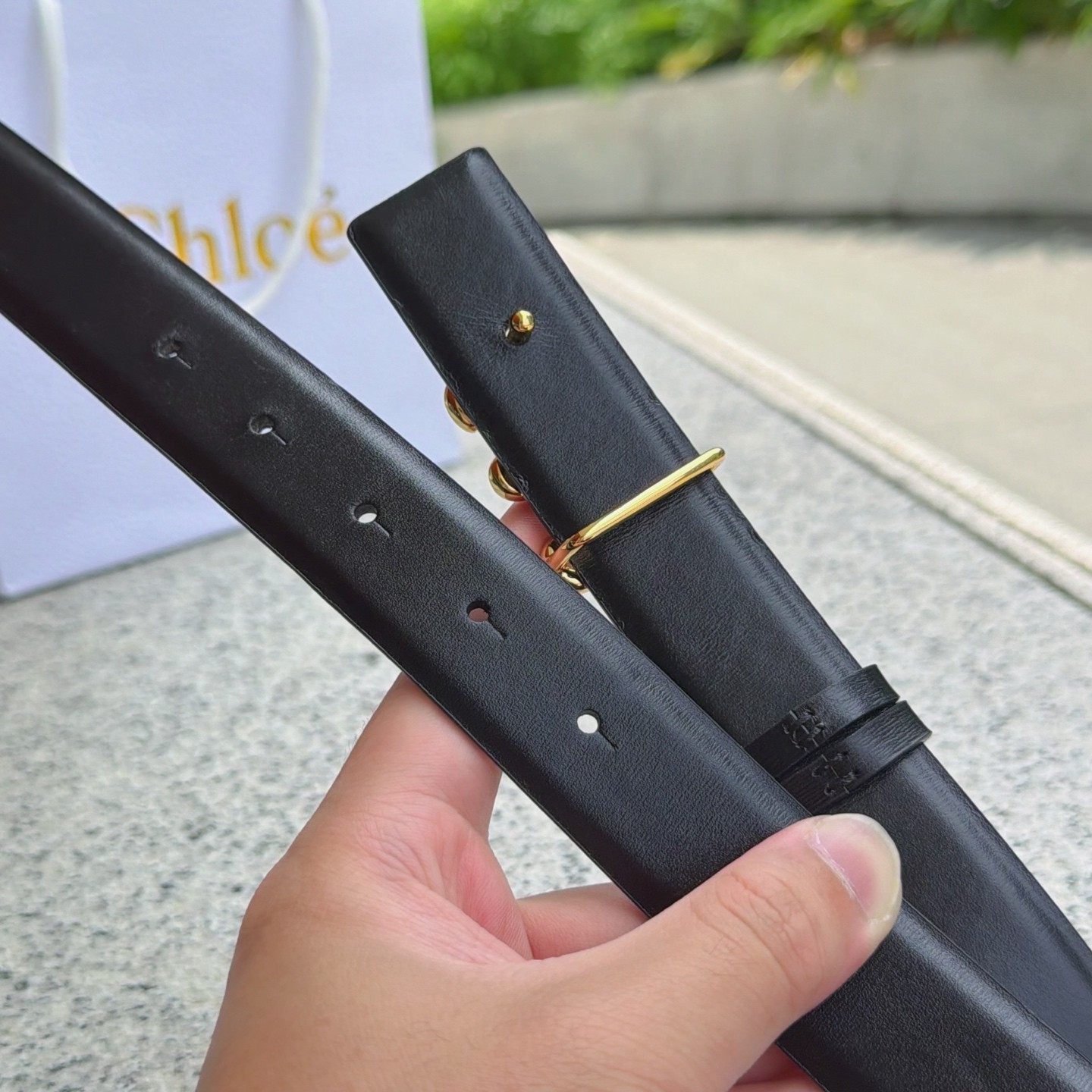 Chloe Black leather belt