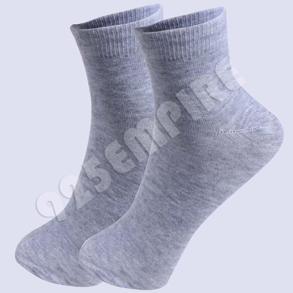 Lot 3/6/12 Pairs Gray Ankle/Quarter Crew Men’s Sport Socks Cotton Low Cut