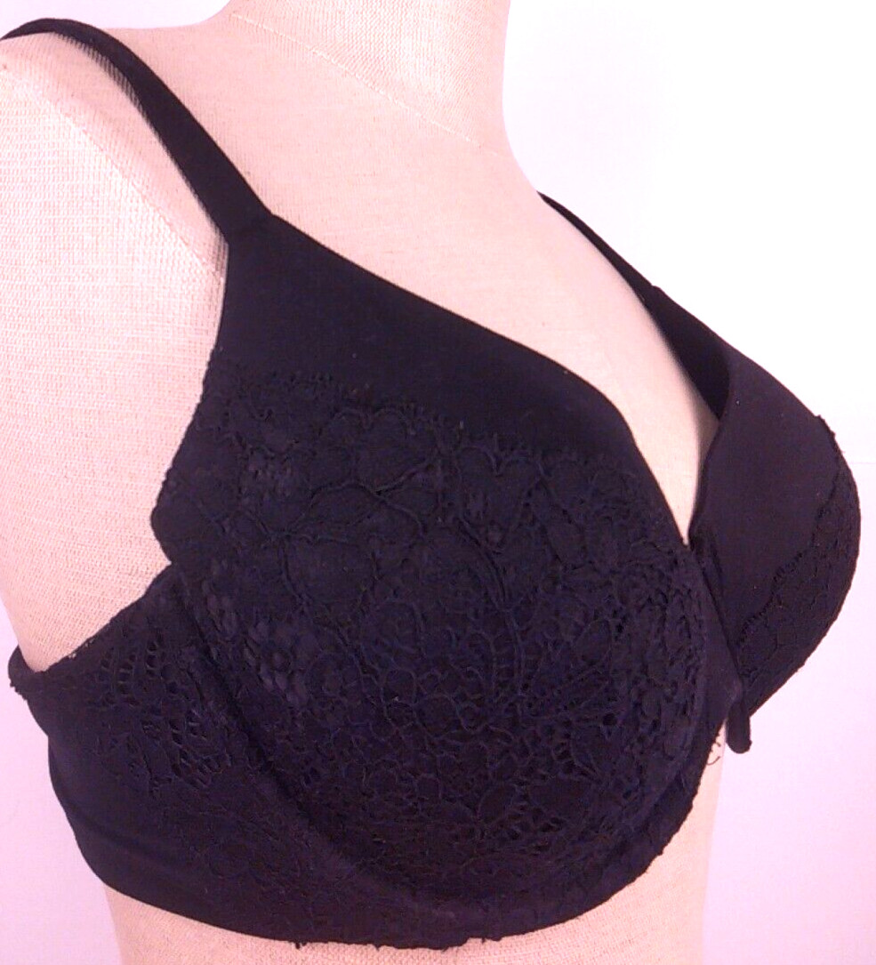 Reveal Lingerie RN 15741 Black Lace Cup Underwired T Shirt Bra Size 38 C. (26)