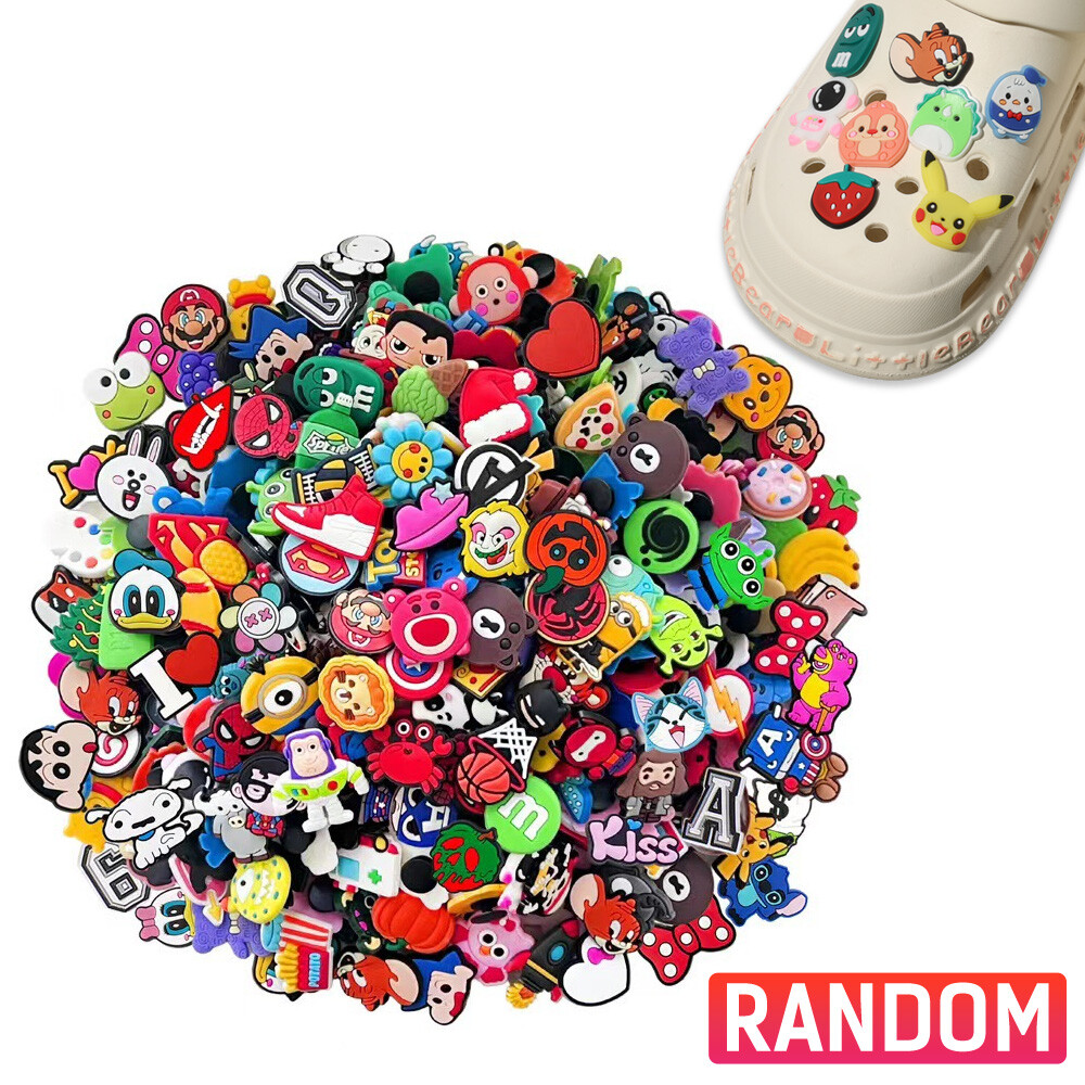 Lot of 100,200 pcs Random PVC Different Shoes Charms for Shoe Decoratiion