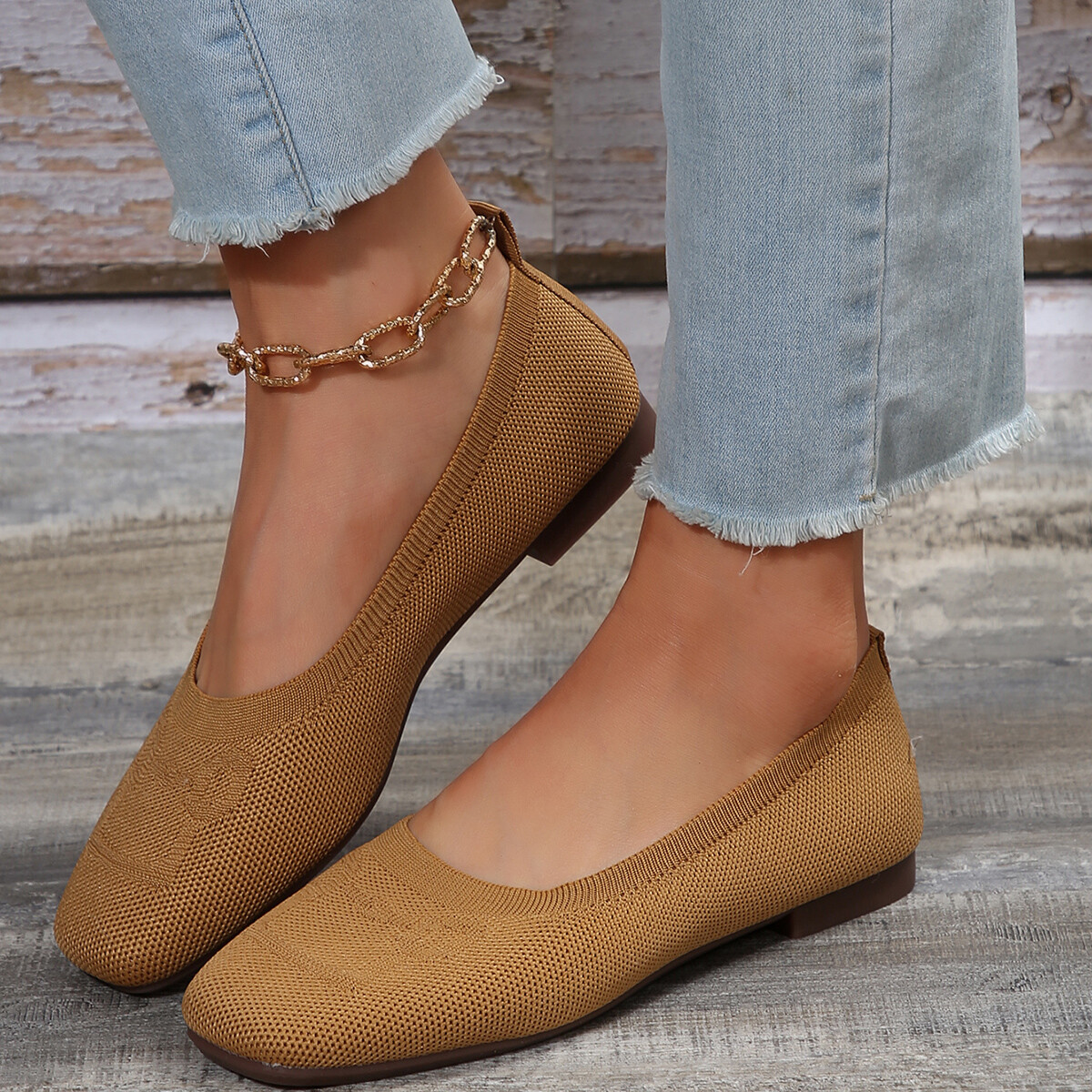 Women’s Ballet Flats Shoes Comfortable Soft Casual Slip on Dress Shoes Square