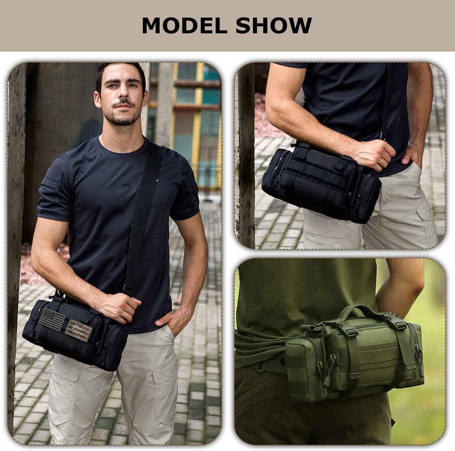 Tactical Shoulder Duffle Bag Water Resistant Deployment Bag Molle Utility Pouch