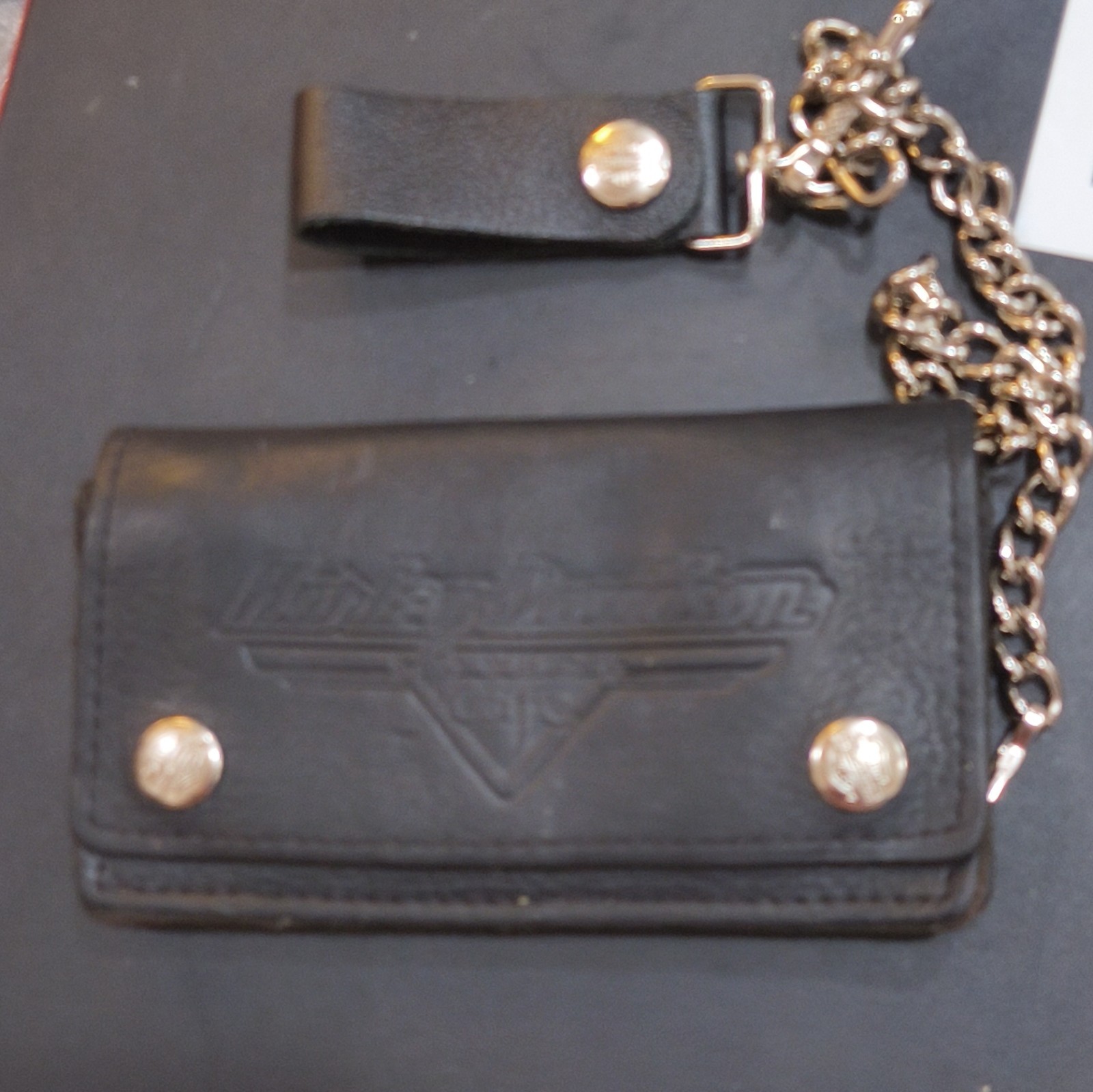Harley Davidson Las Vegas Cafe Leather Wallet & Chain Black