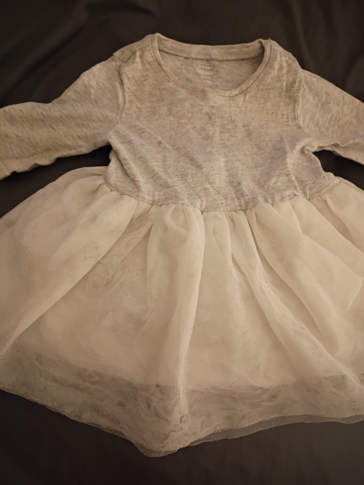 Old Navy 3-6 Months Dress With Snap Button On Bottom Long Sleeve
