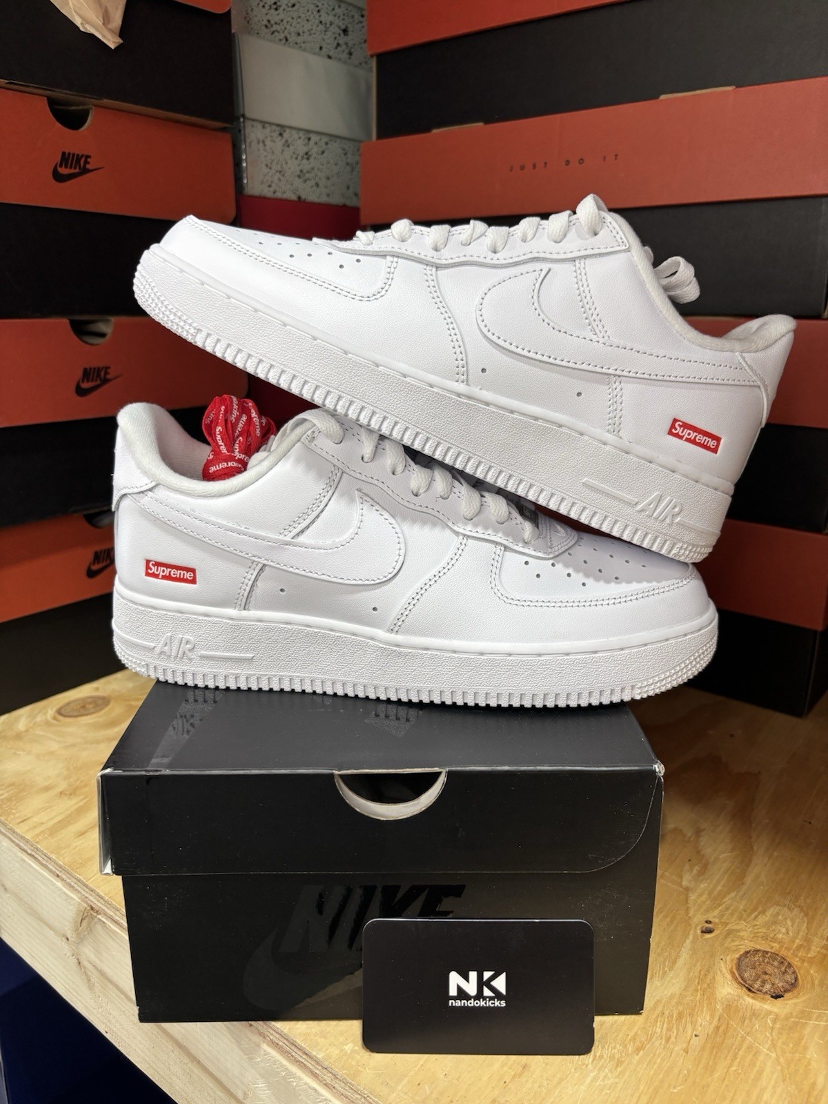 Nike Supreme x Air Force 1 Low Box Logo – White CU9225-100 Men Size