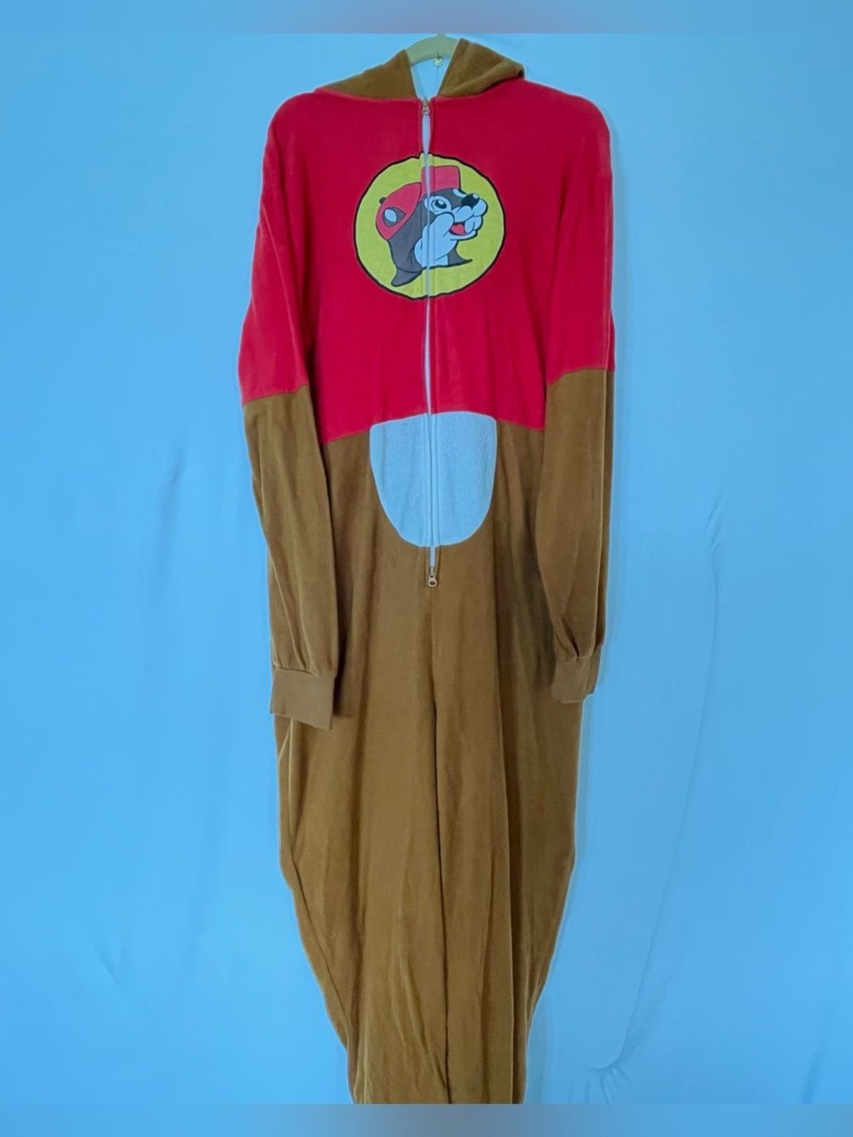 Buc-ees Beaver Plush Union Suit One Piece Pajamas Costume Loungewear L/XL