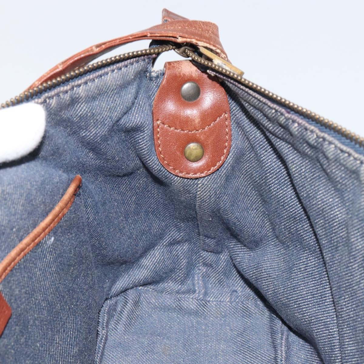 CELINE Paris Macadam Canvas Shoulder Bag Blue Auth 157144