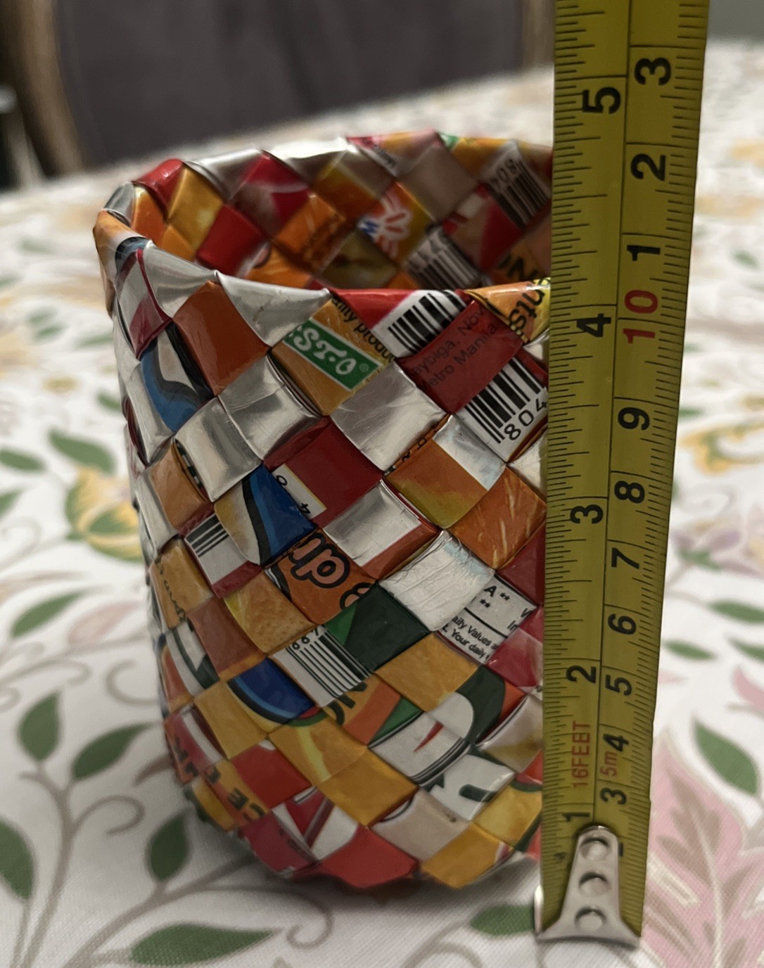 Recycled Eco Friendly Candy Wrapper Woven Pencil Cup Holder