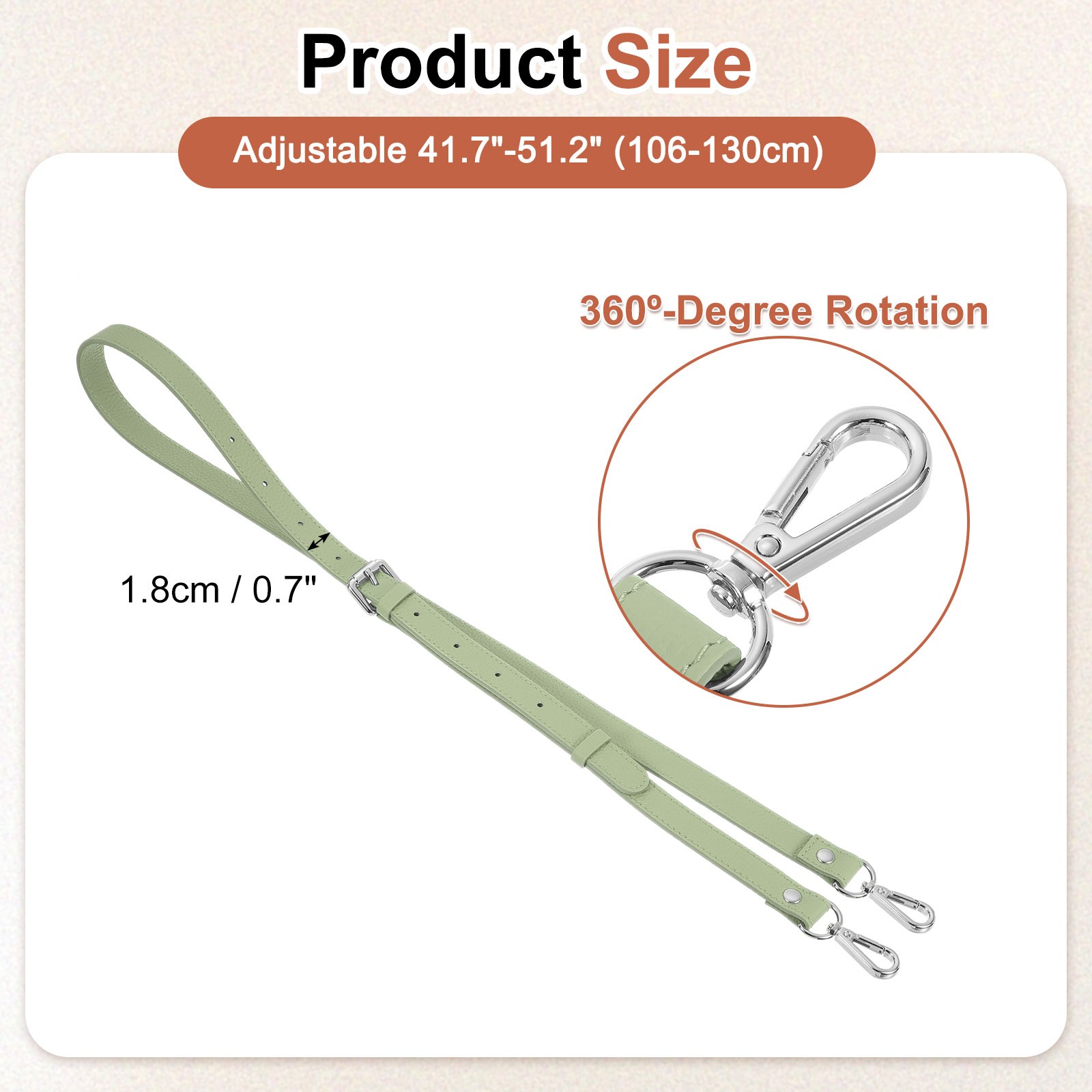 0.7″ Genuine Leather Purse Strap for Bag Lake Green Silver Buckle