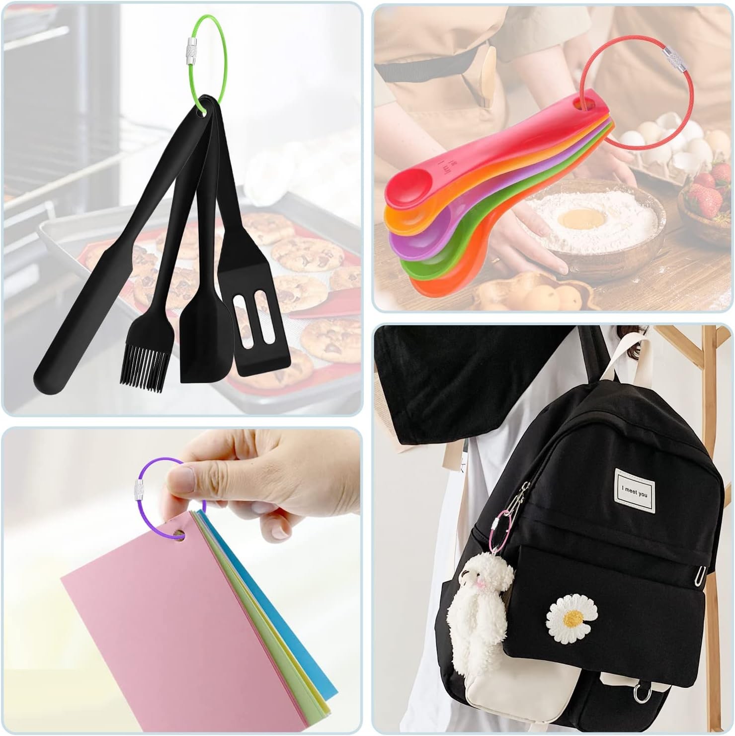 10Pcs Wire Keychain Cable, Cable Stainless Steel Key Ring, Luggage Tags Loops US