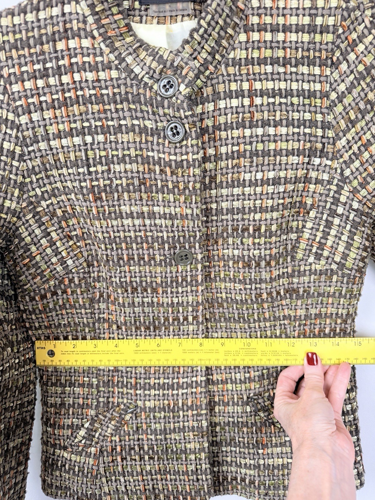 Vintage Zenobia Tweed Jacket Womens 6 Wool Blend Quiet Luxury Canada