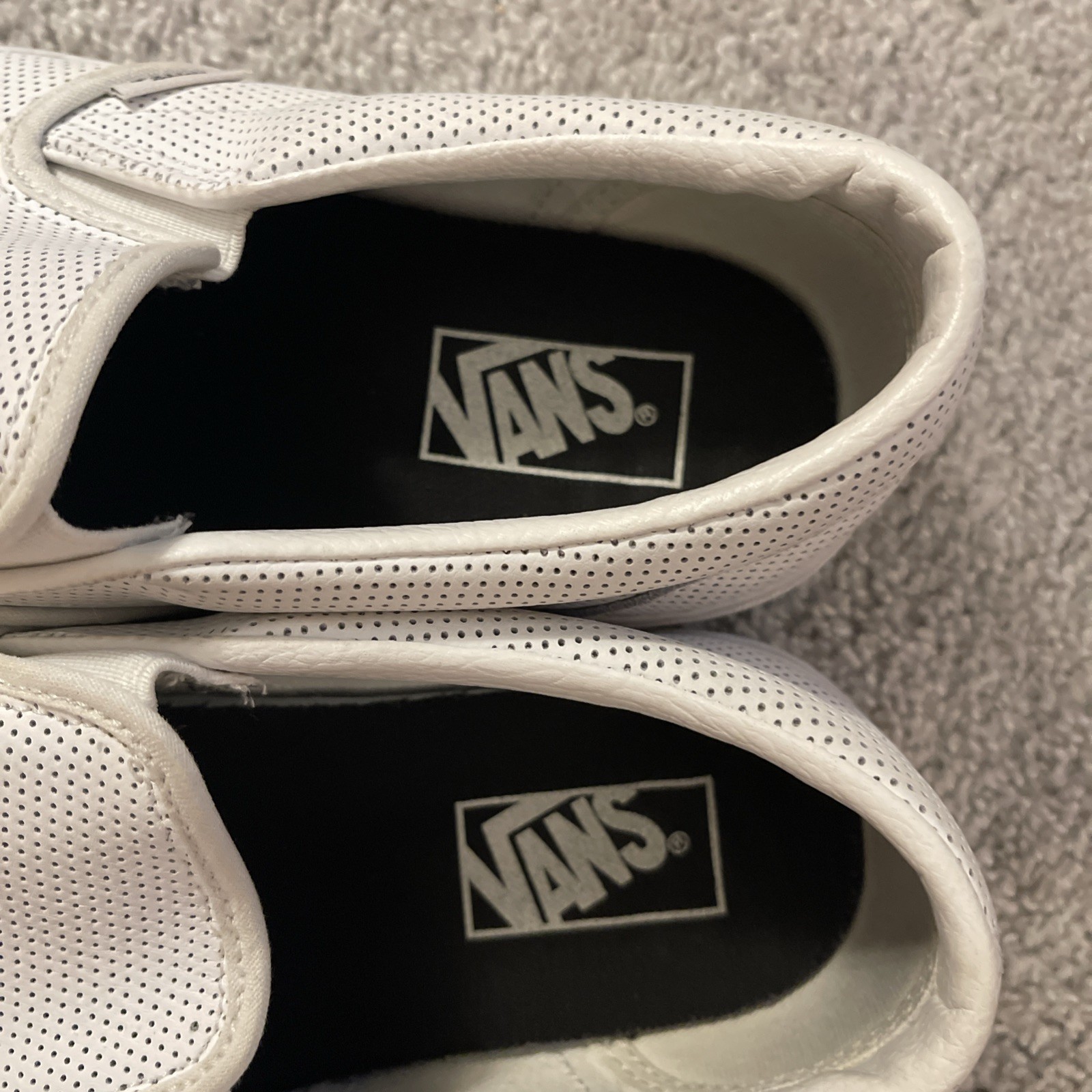 Vans Leather Slip On White US Size 10 Men’s VNDS Pre-owned
