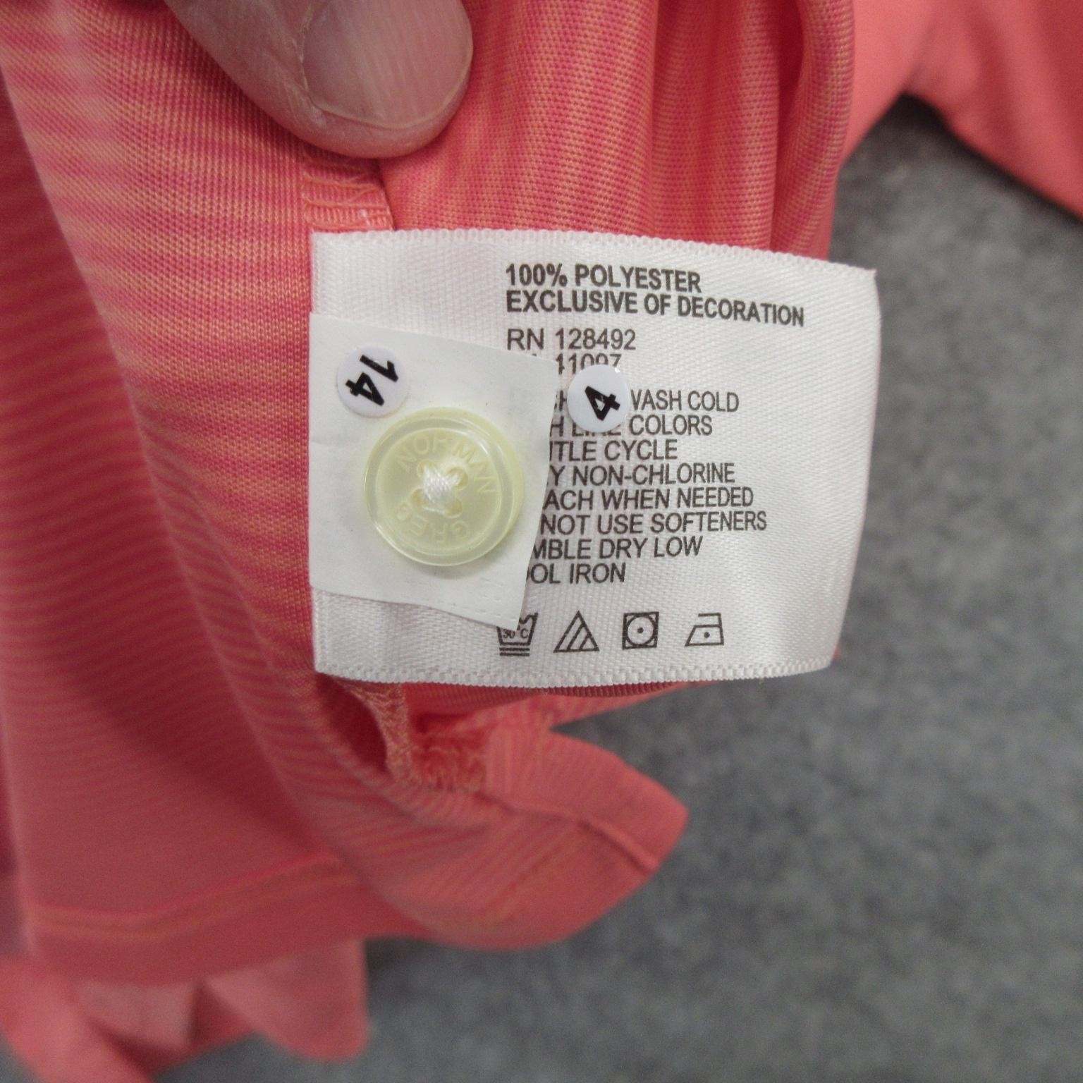 Greg Norman Polo Shirt Mens XL Pink ML75 PlayDry Performance Golf 100% Polyester