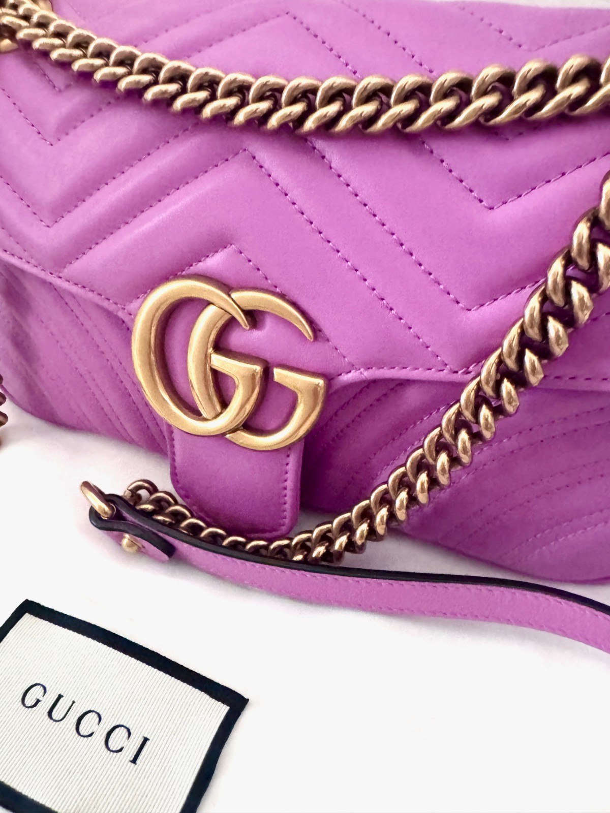GORGEOUS GUCCI GG Marmont Leather Shoulder Chain Bag | EXCELLENT 2 COAs