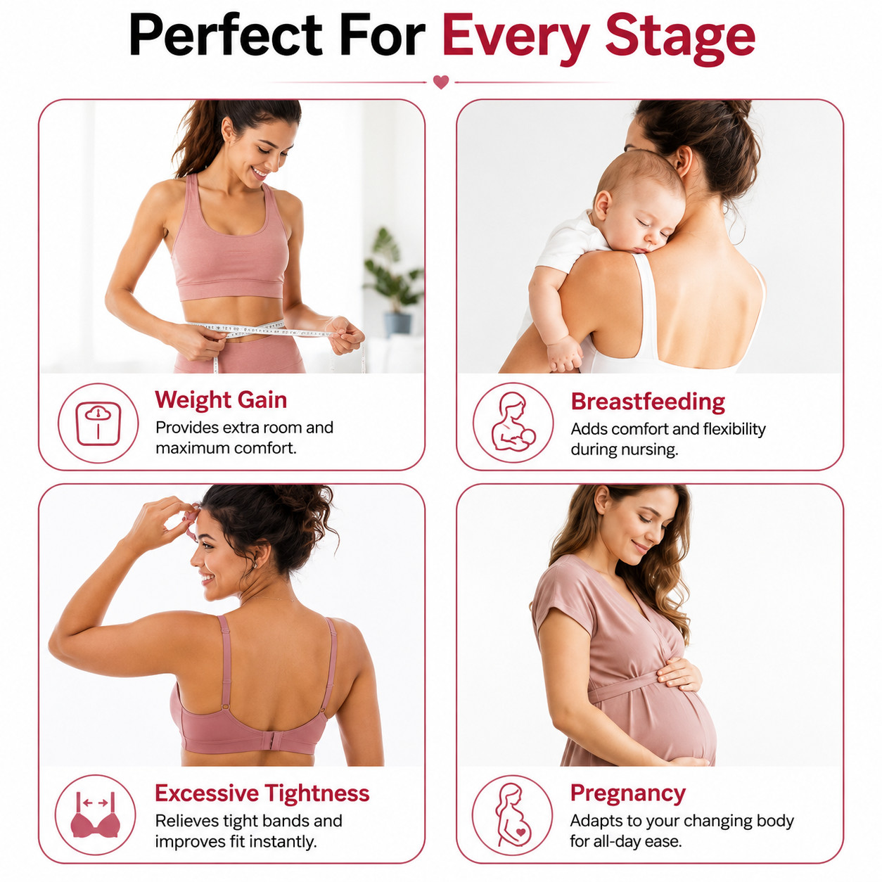 3ROW 2,3,4 Hook Bra Extender Extension Bra Strap Strapless Underwear Maternity