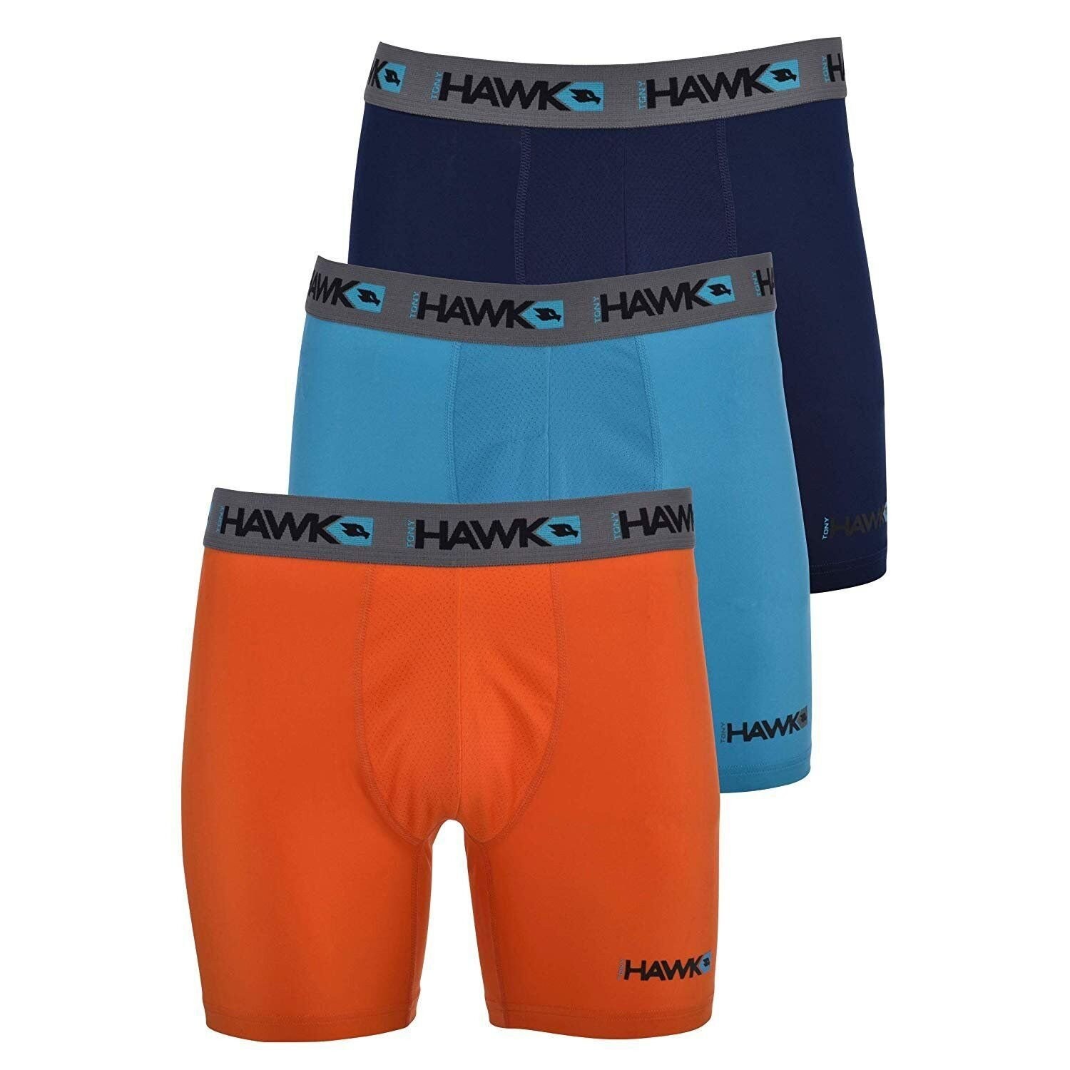 Tony Hawk Mens Performance Underwear 3-Pack Stretch Boxer Briefs Up to Size 5X!!