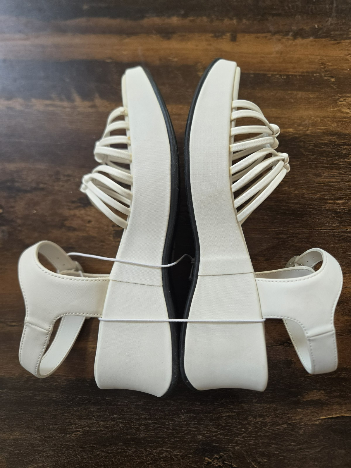 ESPRIT Youth Girls Size 1 (8.5 inches long) White Strap Shoes/Sandals, NIB!