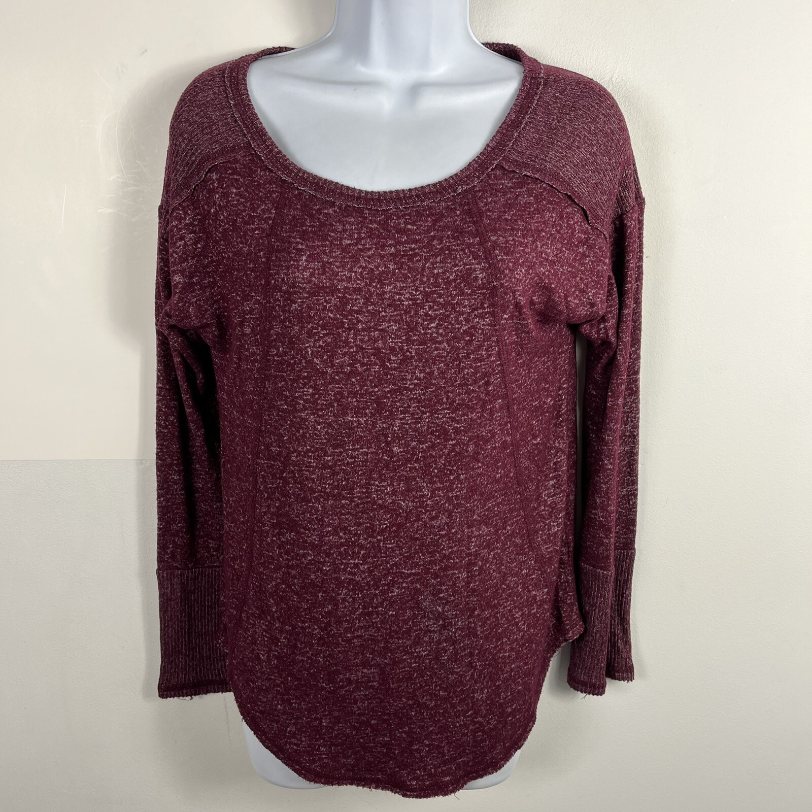 a.n.a. Top Sz XS Heathered Red Pullover Athleisure Everyday Basic Minimalist