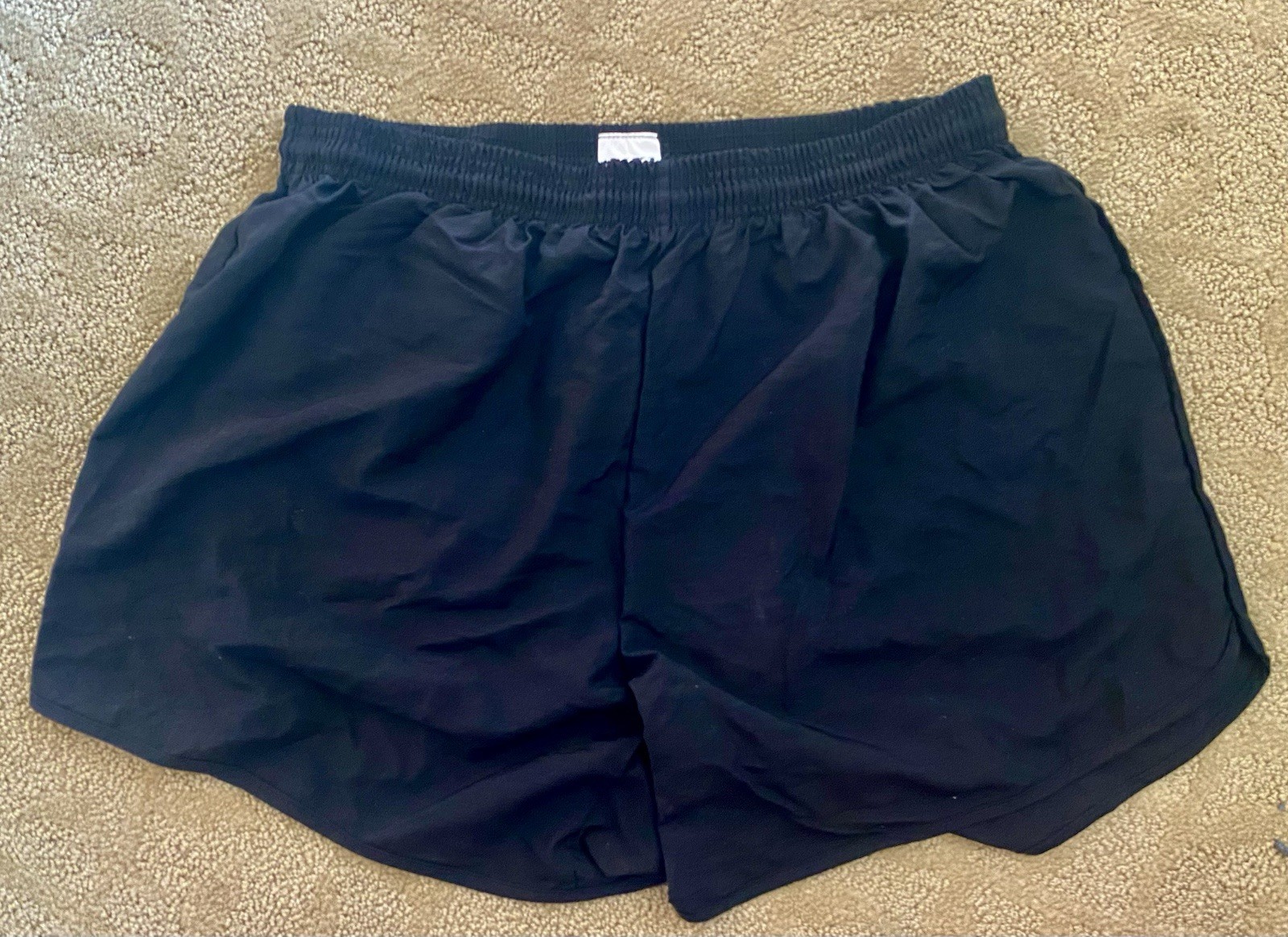 Marine Corp PT Shorts Black Size XL (Made In USA) 100% Nylon Elastic Waist New