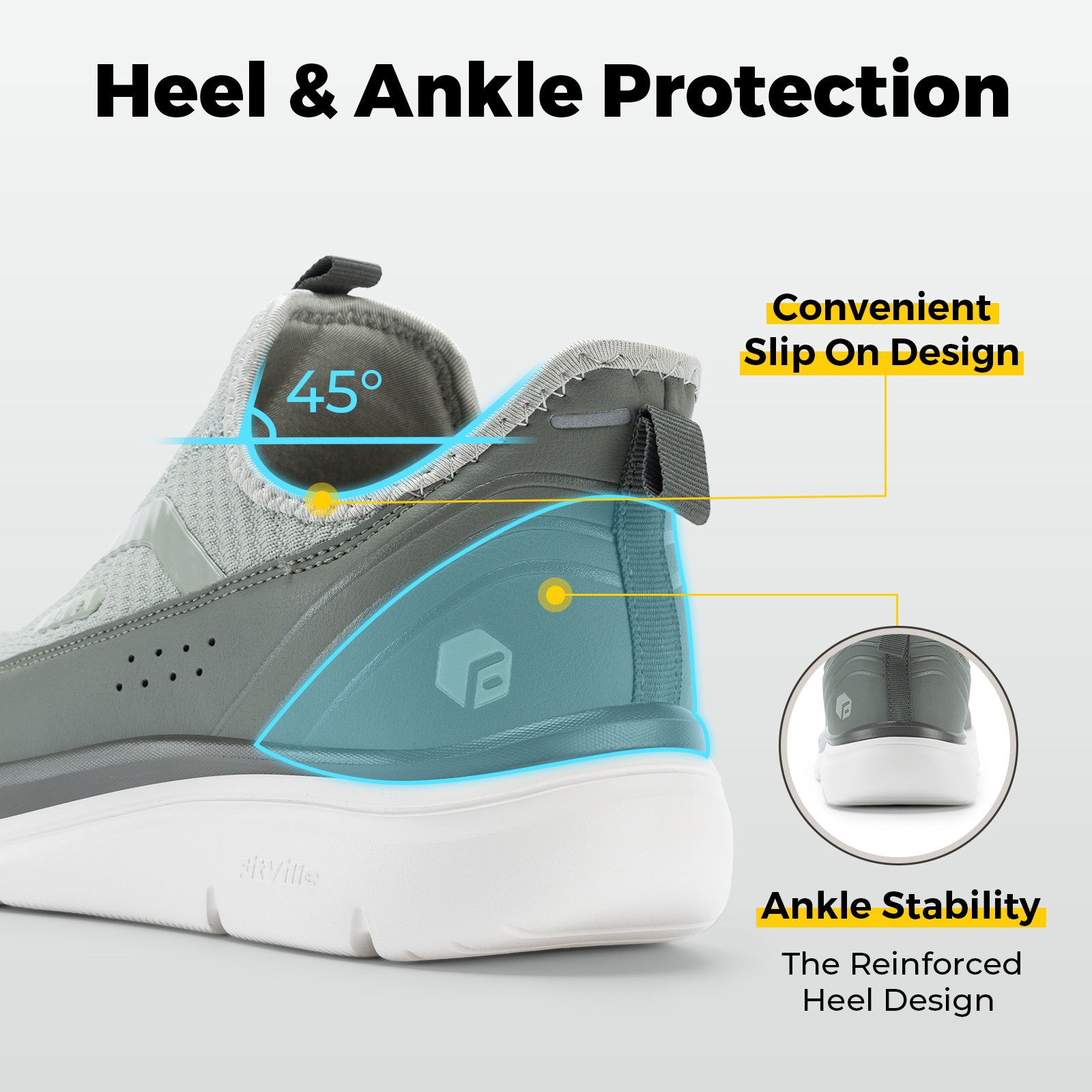 FitVille Men’s Extra Wide Slip On Walking Shoes Arch Support Sneakers